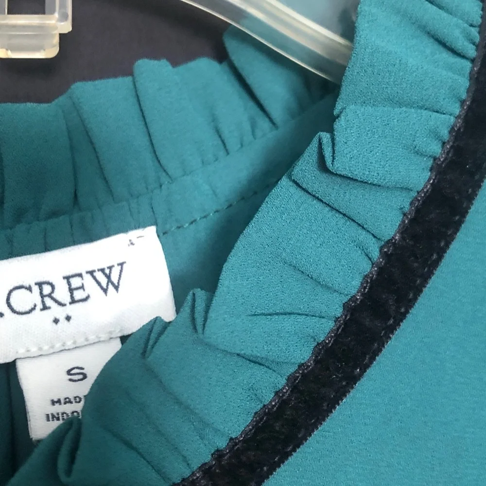 J Crew dress / professional top hunter green black velvet small new with tags